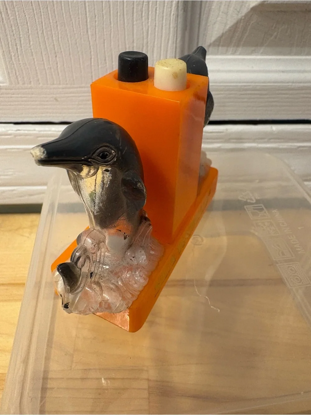 Sea World Orange Dolphin Vintage salt and pepper dispenser